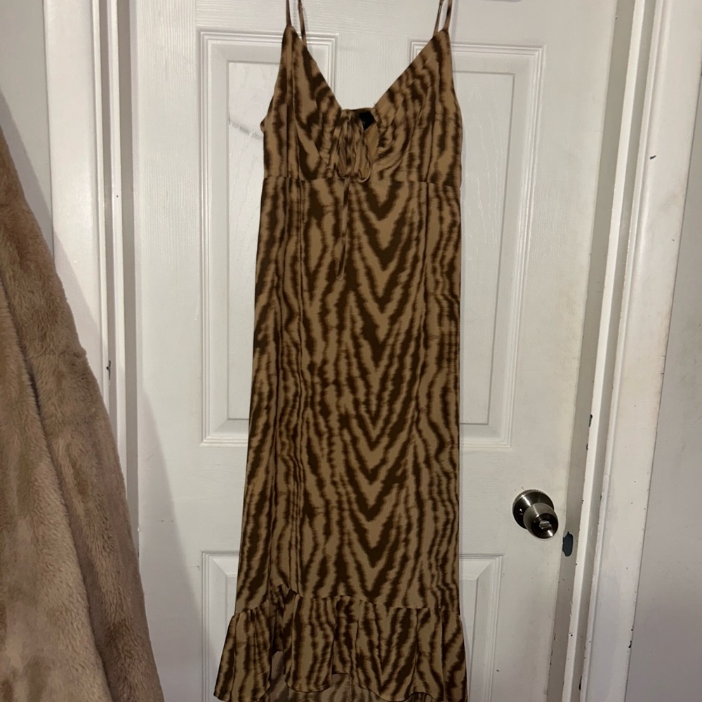 Wild Fable Brown Tan Spaghetti Strap Maxi Dress